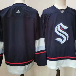 NHL Seattle Kraken Blank Navy Blue  Adidas Men Jersey