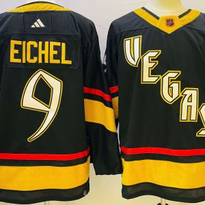 Men's Vegas Golden Knights #9 Jack Eichel Black Reverse Retro 2.0 Adidas Jersey