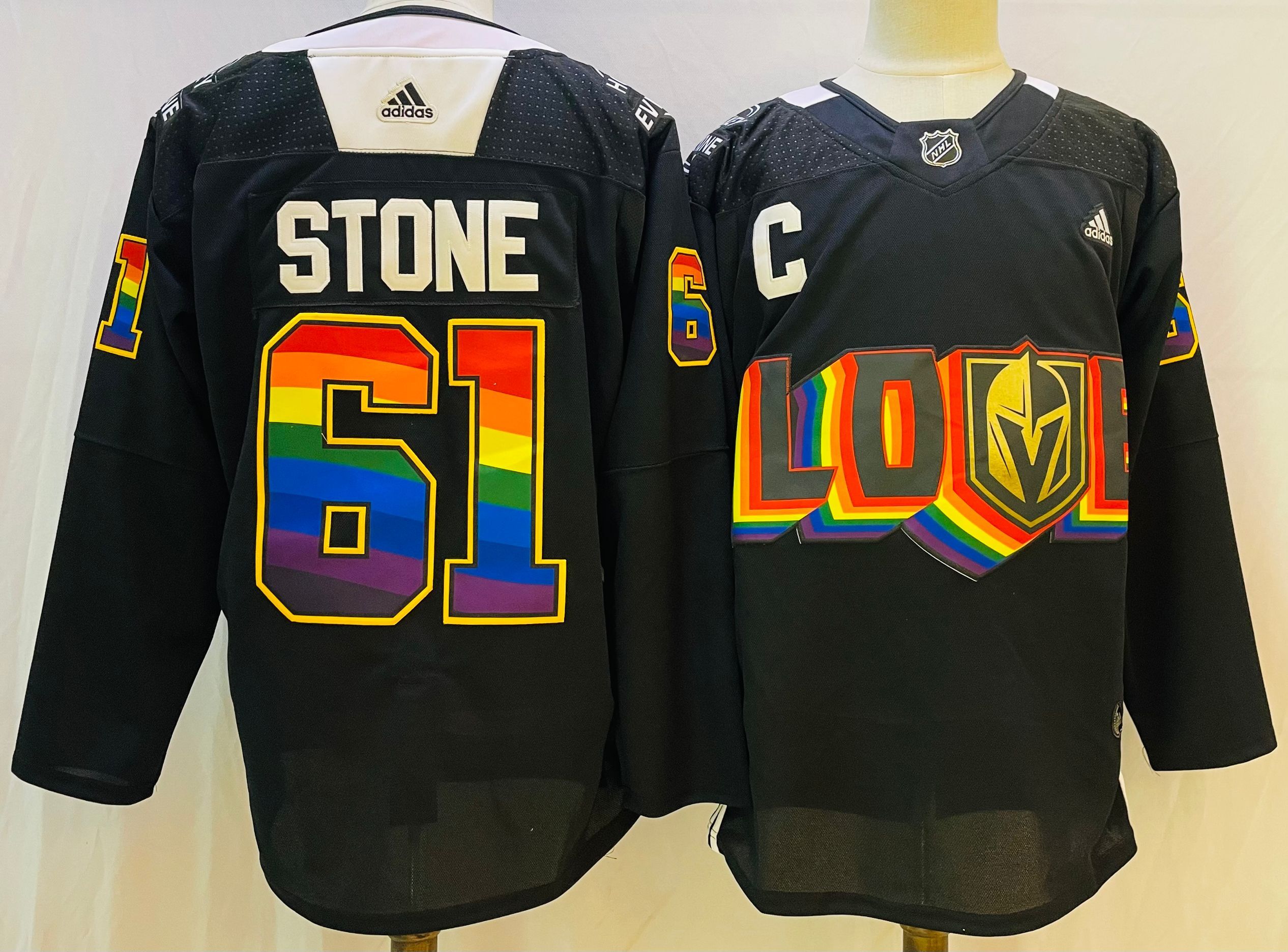 Men's Vegas Golden Knights #61 Mark Stone 2022 Black Pride Night Jersey