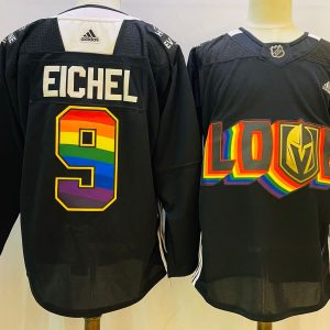 Men's Vegas Golden Knights #9 Jack Eichel 2022 Black Pride Night Jersey