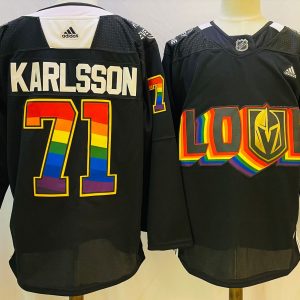 Men's Vegas Golden Knights #71 William Karlsson 2022 Black Pride Night Jersey