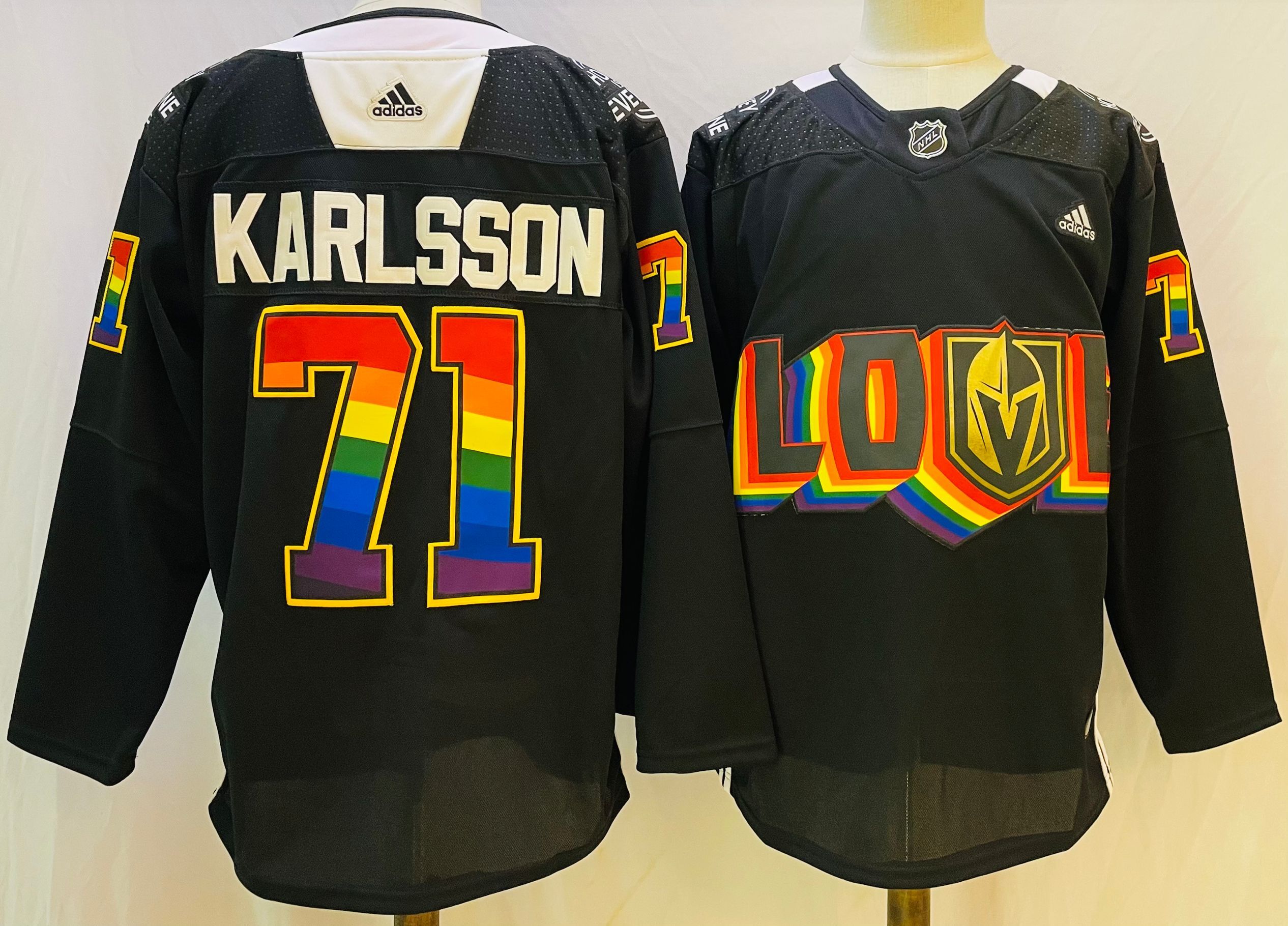 Men's Vegas Golden Knights #71 William Karlsson 2022 Black Pride Night Jersey