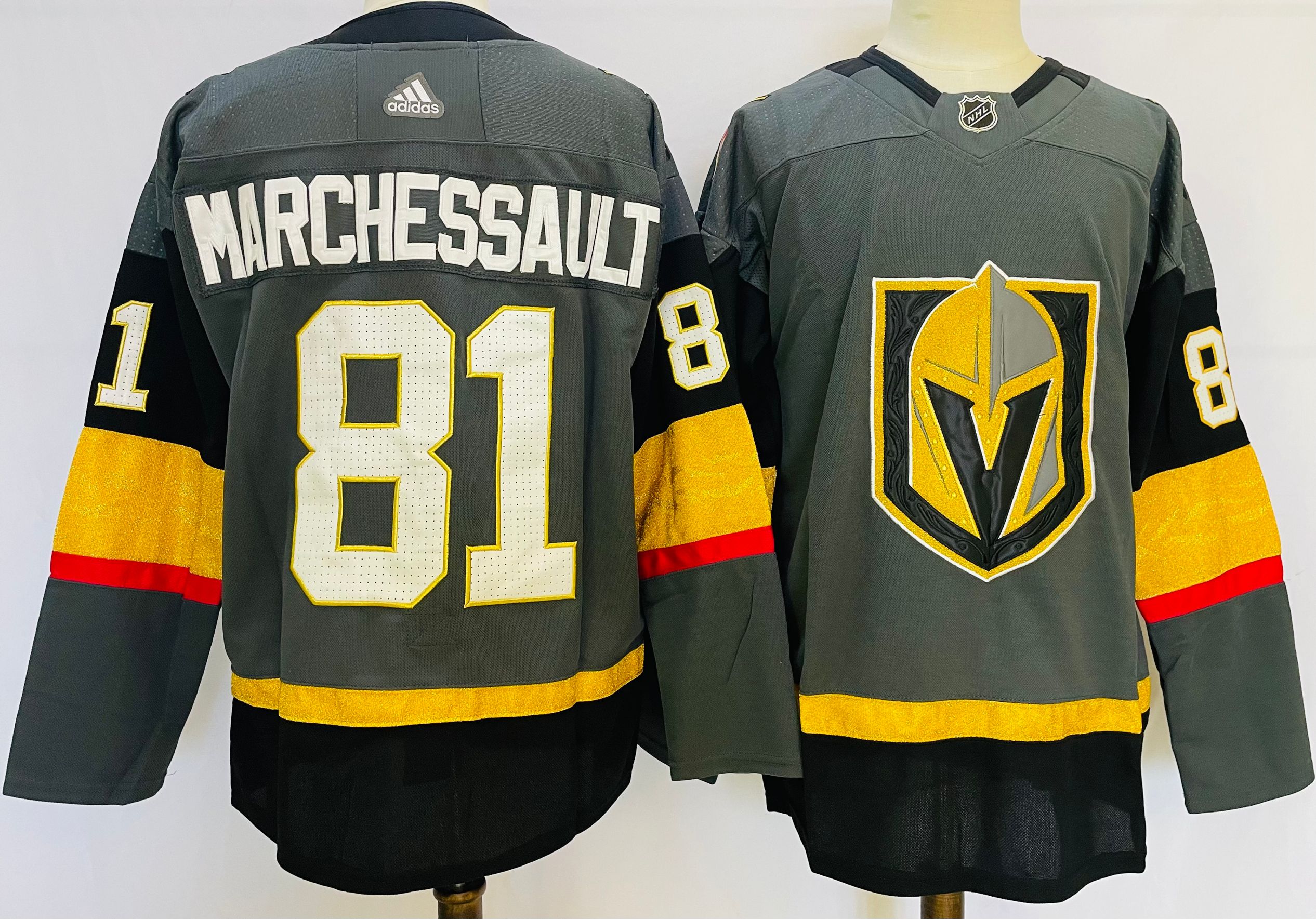 Men's Vegas Golden Knights #81 Marchessault Fleury Grey Jersey