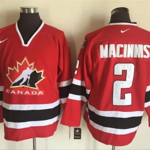 NHL Olympics #2 Macinnis Red Throwback Jersey