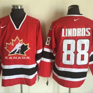 NHL Olympics #88 Lindros Red Throwback Jersey