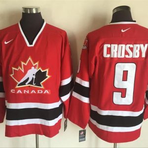 NHL Olympics #9 Crosby Red Throwback Jersey