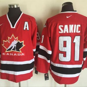 NHL Olympics #91 Sakic Red Throwback Jersey