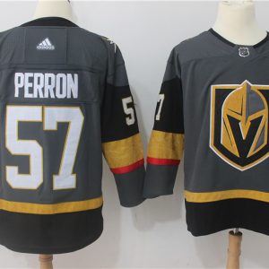 Adidas Mens Vegas Golden Knights #57 Perron Grey Hockey Jersey