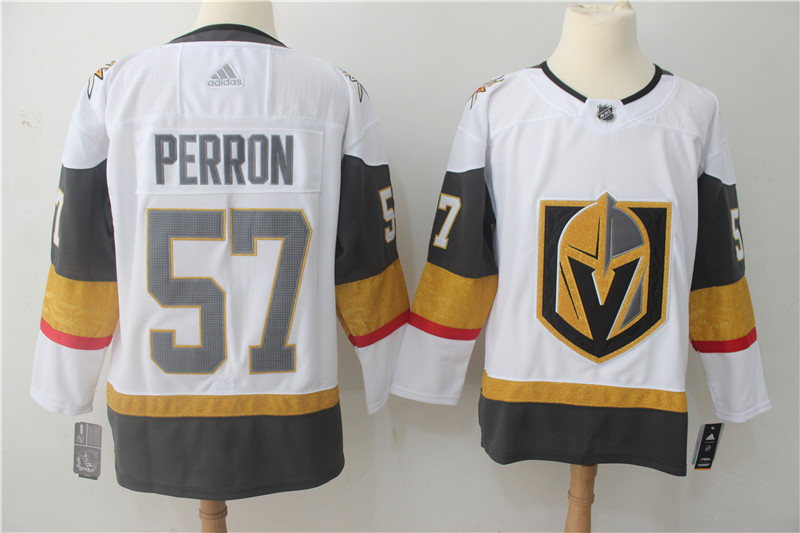 Adidas Mens Vegas Golden Knights #57 Perron White Hockey Jersey