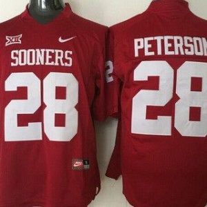 NCAA Oklahoma Sooners #28 Peterson red Jersey