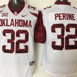 NCAA Oklahoma Sooners #32 Perine White Jersey