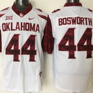 NCAA Oklahoma Sooners #44 Bosworth White Jersey