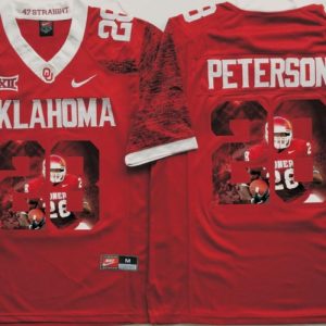 NCAA Oklahoma Sooners Red #28 Peterson Fashion Jersey