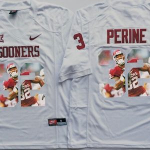 NCAA Oklahoma Sooners White #32 Perine Fashion Jersey