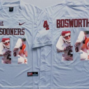NCAA Oklahoma Sooners White #44 Bosworth Fashion Jersey