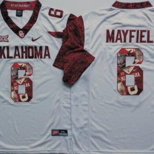 NCAA OKlahoma Sooners White #6 Mayfield Fashion Jersey