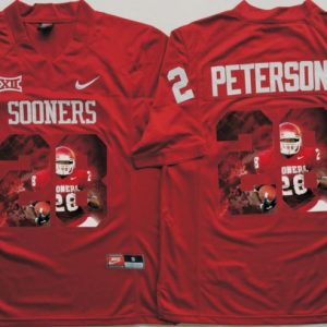 NCAA Oklahoma Sooners Red #28 Peterson Fashion Jersey