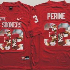 NCAA Oklahoma Sooners Red #32 Perine Fashion Jersey