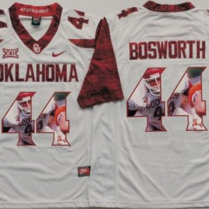 NCAA Oklahoma Sooners White #44 Bosworth Fashion Jersey