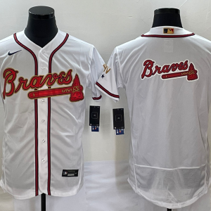 MLB Atlanta Braves 2022 White Gold World Series Champions Program Team Big Logo Flex Elite Jersey