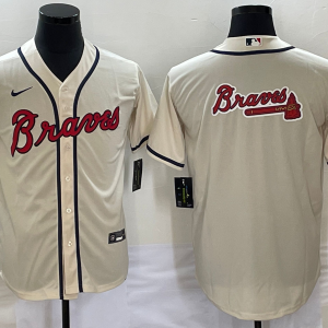 MLB Atlanta Braves Blank Cream Game Nike Jersey