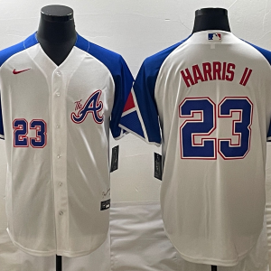 MLB Atlanta Braves #23 Michael Harris II White 2023 City Connect Cool Base With Patch Jersey