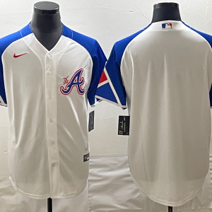 MLB Atlanta Braves Blank White 2023 City Connect Cool Base With Patch Jersey