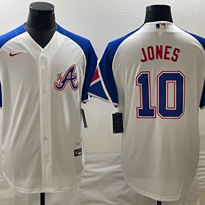 MLB Atlanta Braves #10 Chipper Jones White 2023 City Connect Cool Base With Patch Jersey