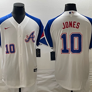 MLB Atlanta Braves #10 Chipper Jones White 2023 City Connect Cool Base With Patch Jersey