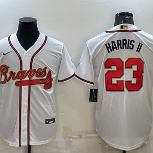 MLB Atlanta Braves #23 Michael Harris II White/Gold World Series Champions Jersey