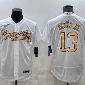 MLB Atlanta Braves #13 Ronald Acuña Jr. 2022 All-Star White Flex Base Elite Jersey