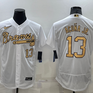 MLB Atlanta Braves #13 Ronald Acuña Jr.2022 All-Star White Flex Base Elite Jersey