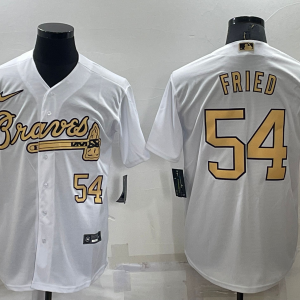 Men's Atlanta Braves #54 Fried White 2022 All-Star Jersey