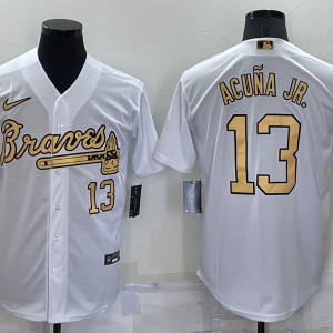 MLB Atlanta Braves #13 Ronald Acuña Jr. White 2022 All-Star Jersey