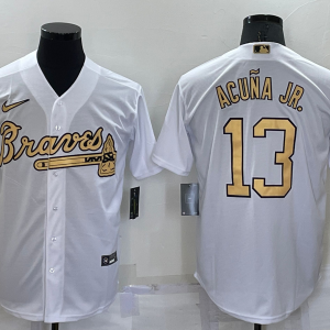 MLB Atlanta Braves #13 Ronald Acuña Jr. White 2022 All-Star Jersey