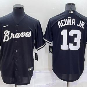 MLB Atlanta Braves #13 Ronald Acuña Jr. Black Game Jersey
