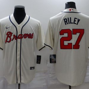 MLB Atlanta Braves #27 Riley Cream Game Nike Jersey