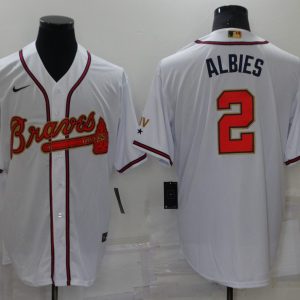 MLB Atlanta Braves #2 Albies 2022 White/Gold World Series Champions Program Jersey