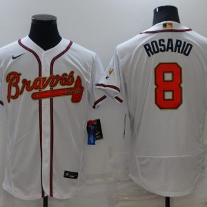 MLB Atlanta Braves #8 Eddie Rosario 2022 White/Gold World Series Champions Program Flex Elite Jersey