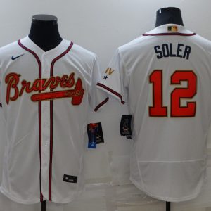 MLB Atlanta Braves #12 Jorge Soler 2022 White/Gold World Series Champions Program Flex Elite Jersey