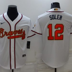 MLB Atlanta Braves #12 Jorge Soler 2022 White/Gold World Series Champions Program Jersey