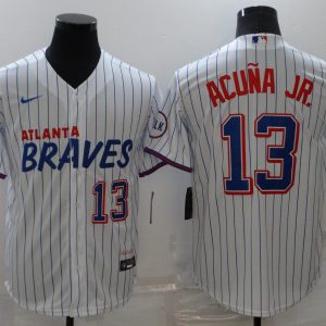MLB Atlanta Braves #13 Ronald Acuna Jr. White City Edition Game Jersey