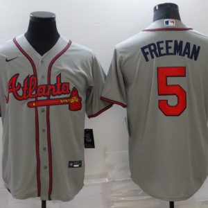 MLB Atlanta Braves #5 Freeman Grey Game Nike Jersey