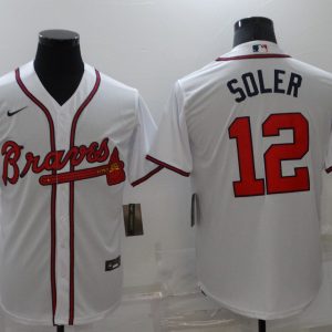 MLB Atlanta Braves #12 Soler White Game Nike Jersey