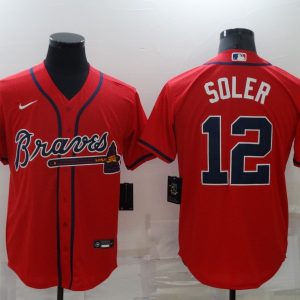 MLB Atlanta Braves #12 Soler Red Game Nike Jersey