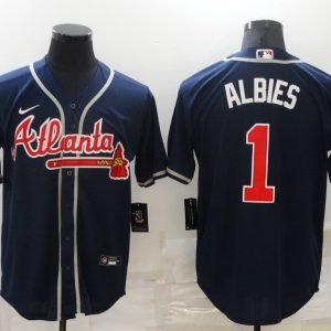 MLB Atlanta Braves #1 Albies Blue Game Nike Jersey
