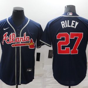 MLB Atlanta Braves #27 Riley Blue Game Nike Jersey