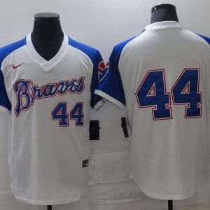 MLB Atlanta Braves #44 Hank Aaron White Game Jersey