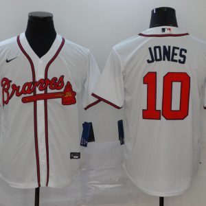 MLB Atlanta Braves #10 Jones White Game Nike Jersey