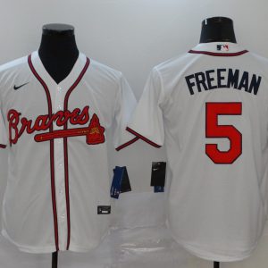 MLB Atlanta Braves #5 Freeman White Game Nike Jersey